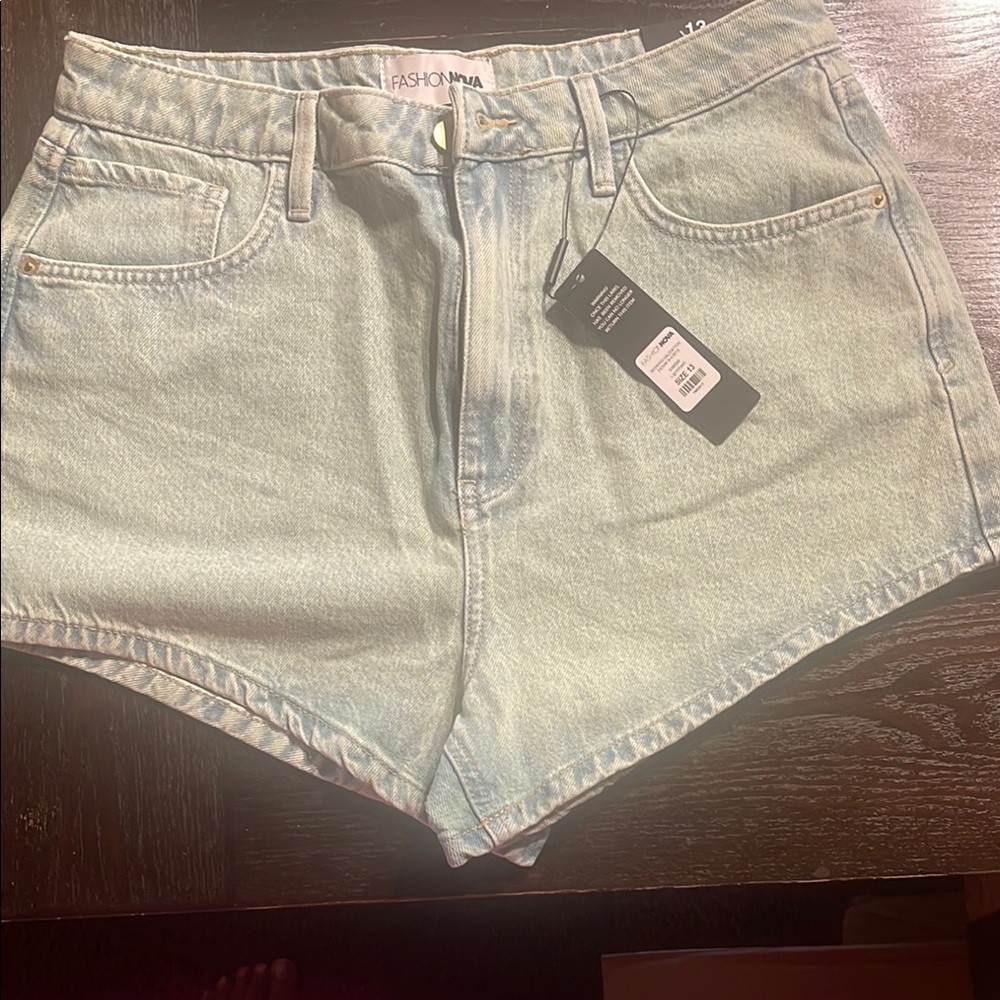 Fashion Nova Light Blue Denim Shorts